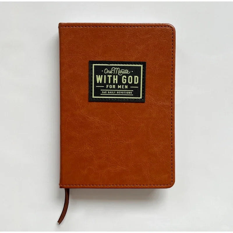 365 Days Daily Prayer Notebook Leather Journal Pink/brown Faux Leather Prayer Book With Pattern Marker For Spiritual Growth