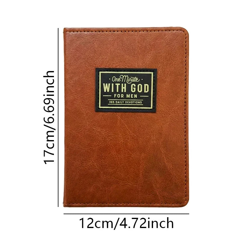 365 Days Daily Prayer Notebook Leather Journal Pink/brown Faux Leather Prayer Book With Pattern Marker For Spiritual Growth